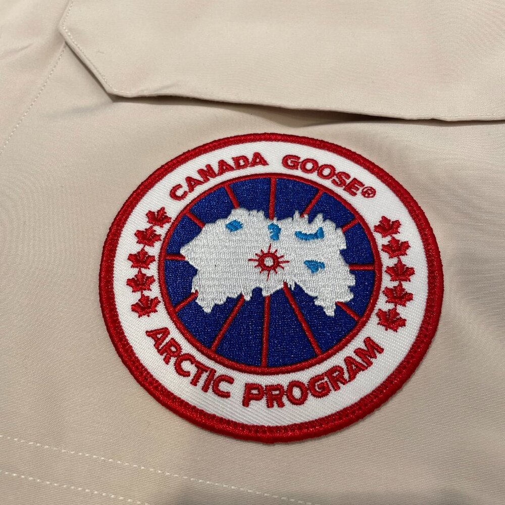 Canada Goose Beige Fur Trim Hooded Parka Jacket for Men, Full Zip, Size S - Picture 13 of 15